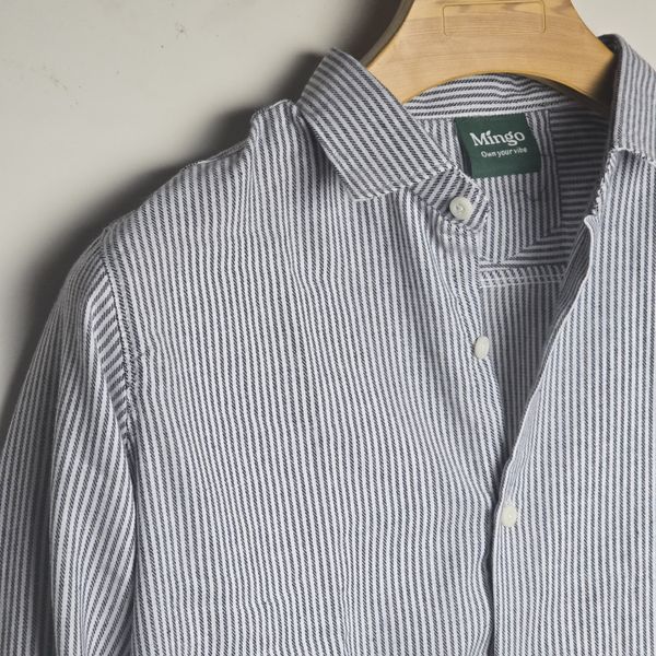 White Black Stripes - Full Sleeve Old Money Shirt - Image 3