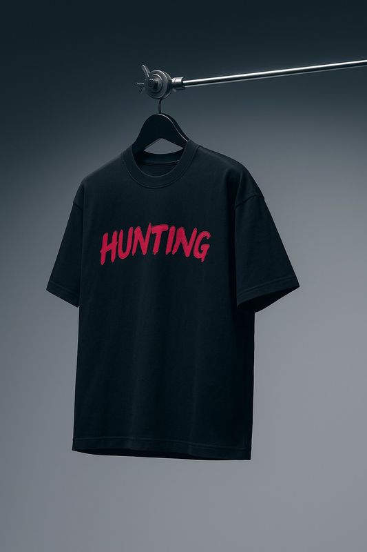 Hunting //unisex //Black Oversized t-shirt