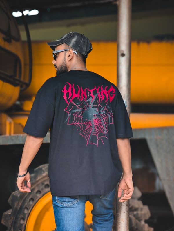 Hunting //unisex //Black Oversized t-shirt - Image 3