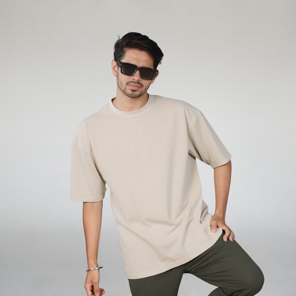 Solid Biscuit Oversized Tshirt