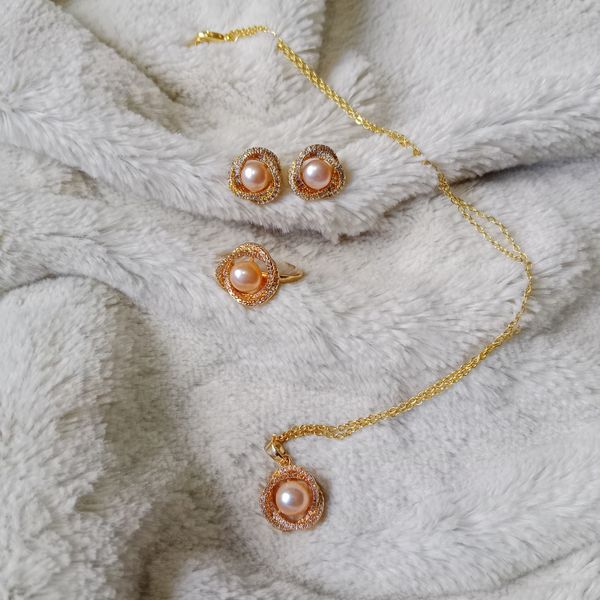 S925 silver Pearl pendent set for women