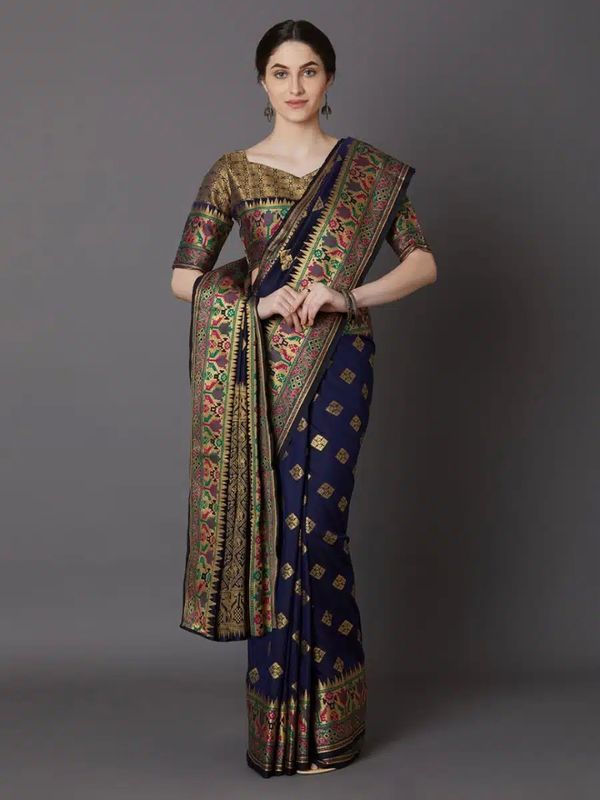 Fashion Queen Glorious Silk Katan Saree with Luxe Blouse