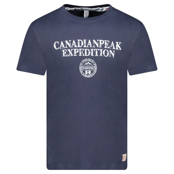 Canadian Peak JVICKEAK Homme - T-Shirt Col Rond avec Impressions et Drapeau Marine
