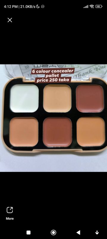 6 colour concealer pallete - Image 1