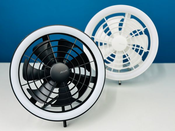 JISULIFE FA17 Rechargeable Fan With LED Light And Table Tripod