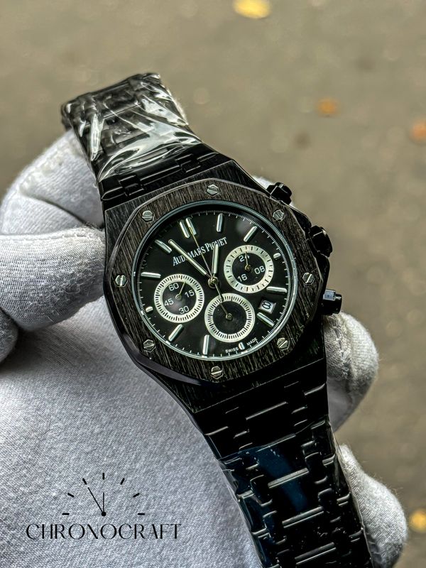 Audemars Piguet Royal Oak Chronograph Black Dial-Black Stainless Steel AA