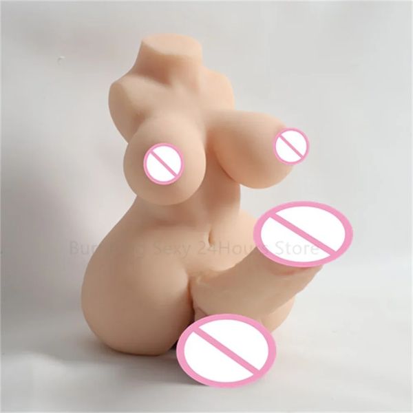3D Realistic Shemale Body Sex Doll Male Torso 14cm Dildo Soft Penis Female Vagina Masturbator Anal Sex Toys for Women Men Adults