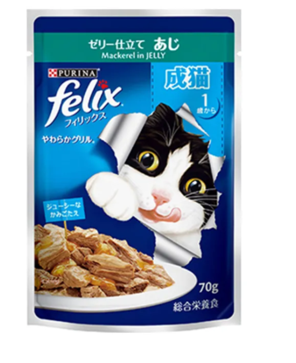Purina Felix Adult Mackerel In Jelly Cat Food 70gm