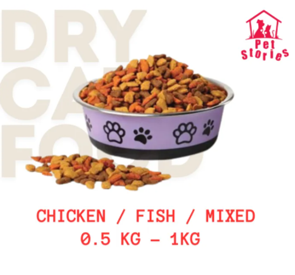 Loose Adult Dry Cat Food Multiple flavor and pack 1kg or 0.5kg Chicken / Fish / Mixed flavor/ Premium Mixed