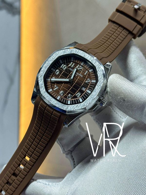 PATEK AQUANAUT BROWN BELT MAROON DIAL