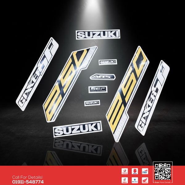 Full Set Sticker for Suzuki Gixxer SF 250 (Matt Black) bike.
