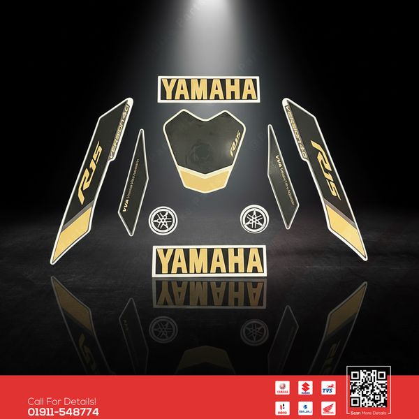 Full Set Sticker for Yamaha R15 V4 (Matt Black BS7) bike.