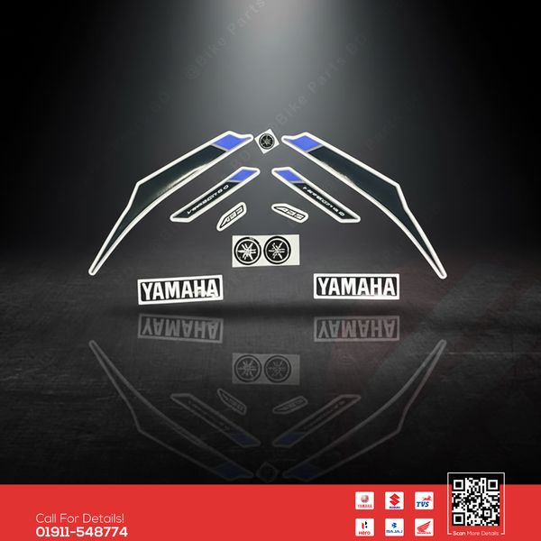 Full Set Sticker for Yamaha FZS V4 (Metallic Grey Colour) bike.