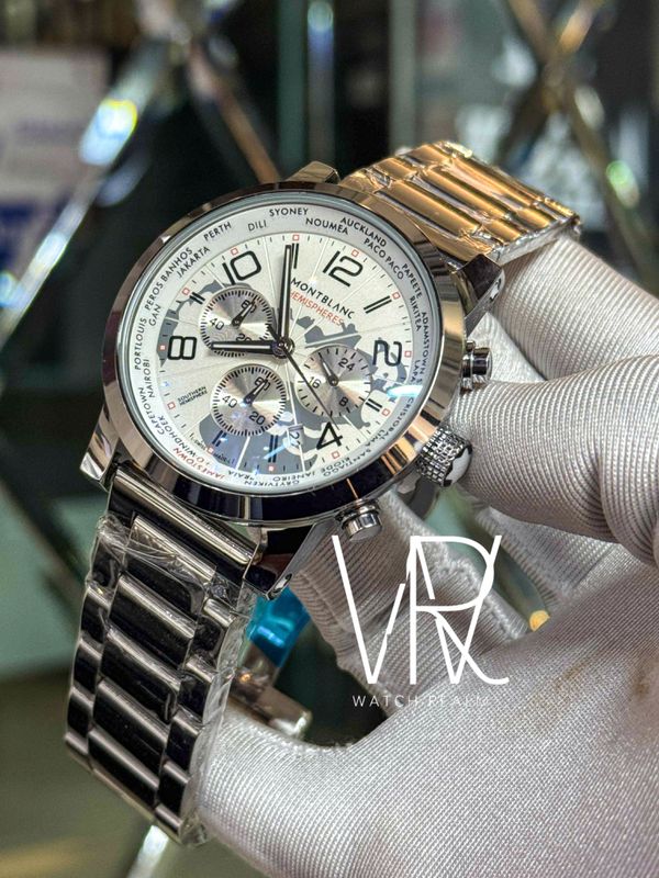 MONTBLANC CHRONO WORLDMAP WHITE DIAL