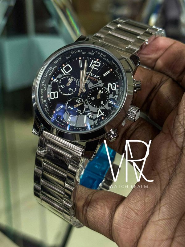 MONTBLANC CHRONO WORLDMAP BLACK DIAL