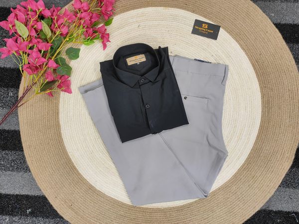 Formal Ash pant with black shirt
