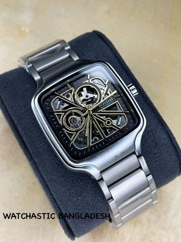 Rado True Square Auto Silver Body Black Dial