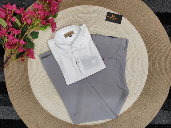 Formal Ash pant with white shirt