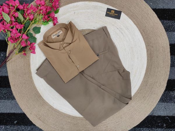 Formal Brown pant with brown shirt