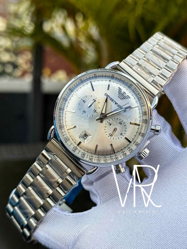 ARMANI SILVER CHAIN SIMPLE WHITE DIAL