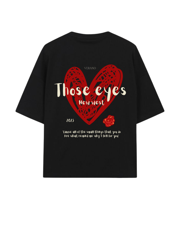Those Eyes Oversized Tshirt - Black