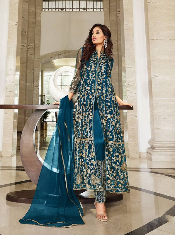 Semi –Embroidery & Sequence Work Party dress