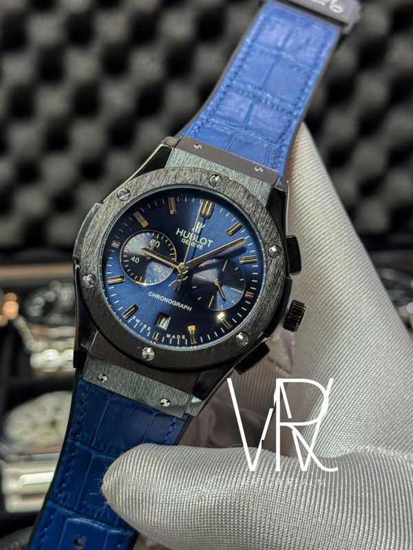 HUBLOT CLASSIC FUSION BLUE LEATHER BELT