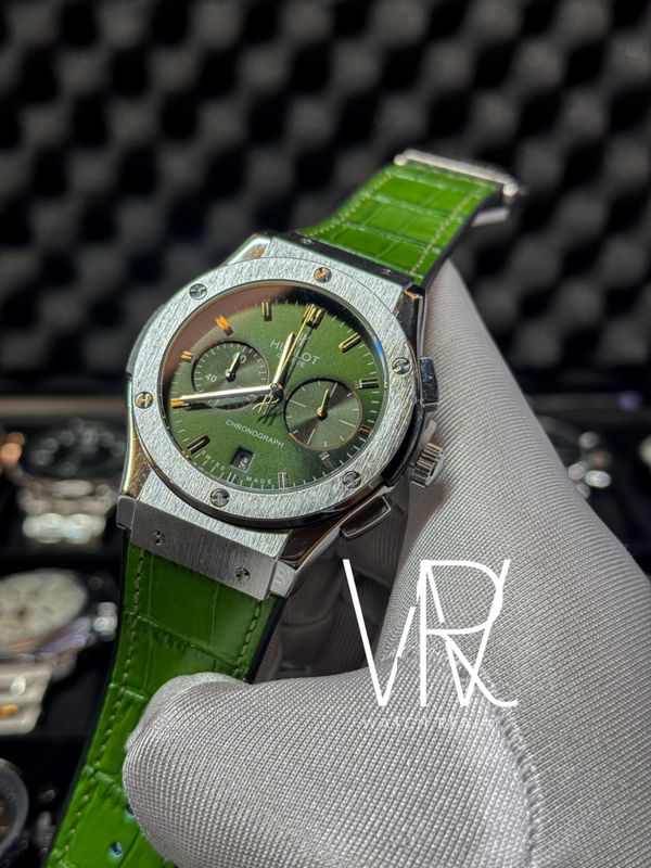HUBLOT CLASSIC FUSION GREEN LEATHER BELT