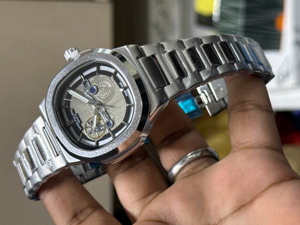 PATEK SILVER BODY BLACK DIAL SWEEP MOVEMENT