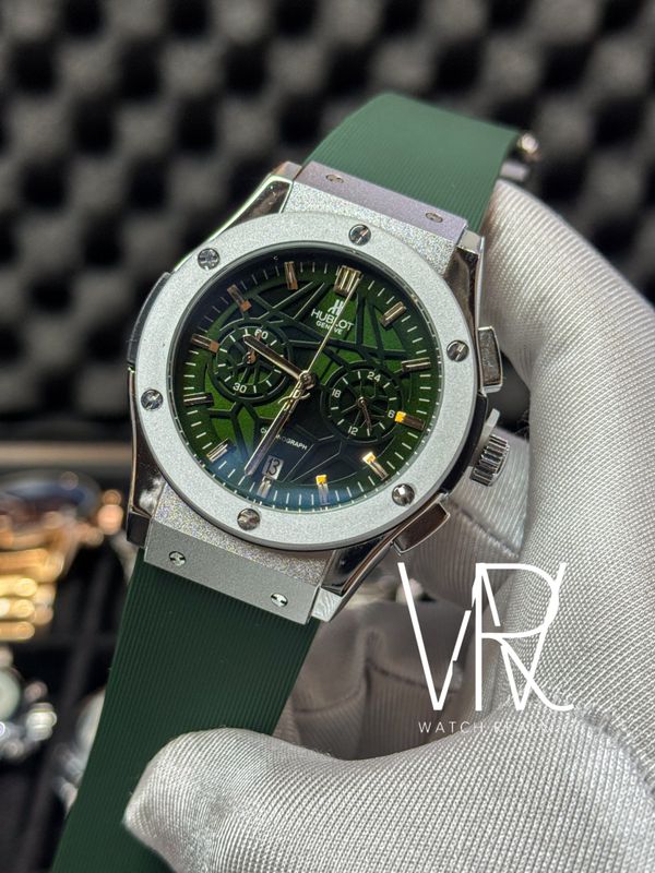 HUBLOT SPIDER GREEN DIAL SILICON BELT
