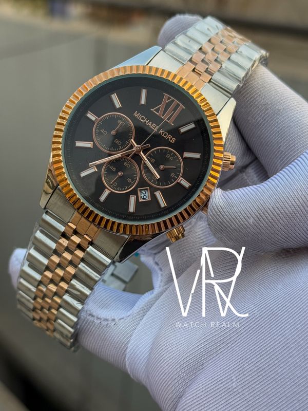 MICHAEL KORS TWO TONE BLACK DIAL