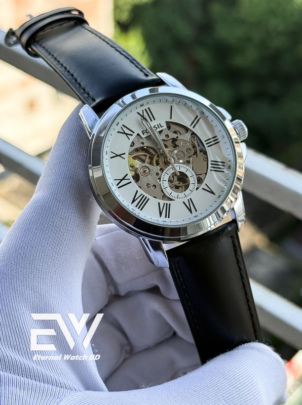 FOSSIL AUTOMATIC 60 SEC RING BLACK BELT WHITE DIAL