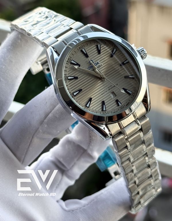 OMEGA AQUA TERRA GRAY DIAL SILVER CASE