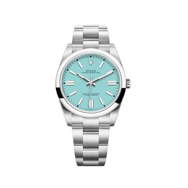 Rolex Oyster Perpetual Silver Chain Tiffany Dial AAA