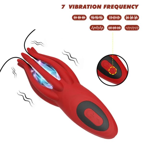 Male Glans Stimulate Massager 12 Modes Electric Shock Glans Vibrator Oral Climax Sex Toy for Men Lasting Delay Endurance Trainer