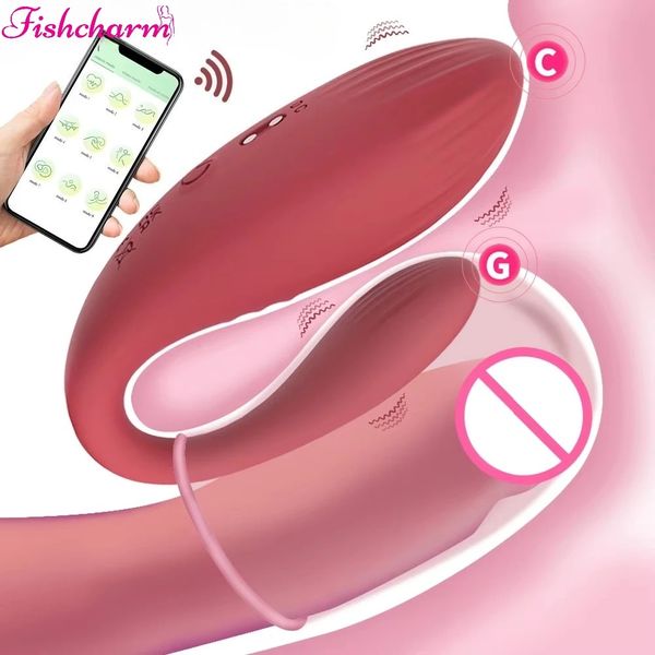 Wireless Dildo Vibrator Female Dual Motors U Shape Clitoris Vagina Stimulator Wearable G-spot Sex Toys for Women Couples Adults