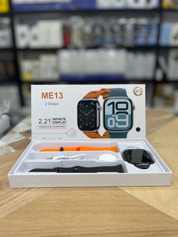 ME13 Smart Watch Series 10 – 2.21" Infinite Display, Wireless Charging (2 Straps)