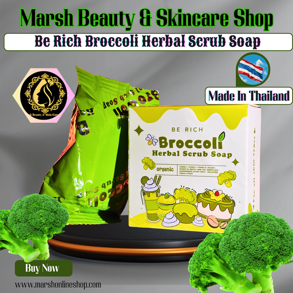 ๐๐ฐBE RICH Broccoli Herbal Scrub Soap(35gm) - Image 1
