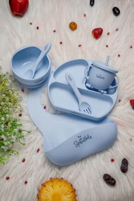 ৬ পিসের বেবি সিলিকন ফিডিং সেট 6pcs - Baby silicone feeding set