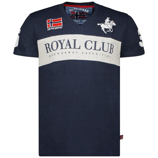 Short-sleeved V-neck T-shirt Navy