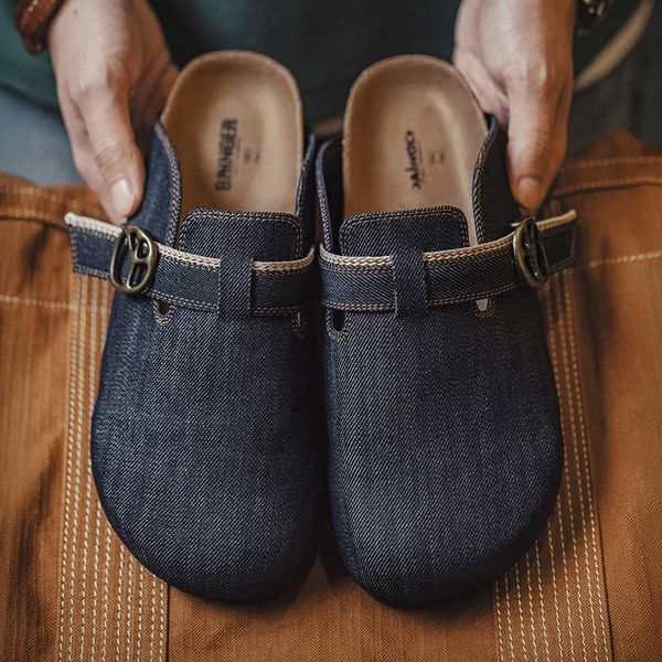 Men's casual denim mules