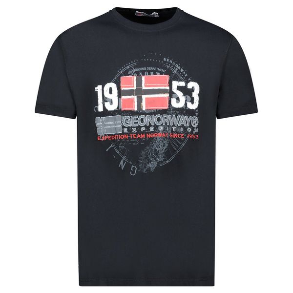 Men's Short-Sleeved T-Shirt with Black Flag