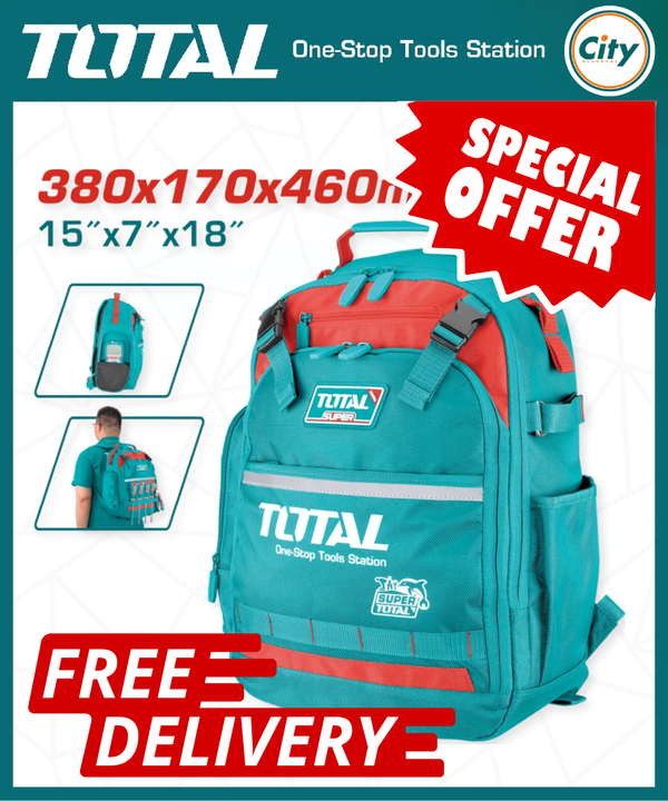 টুলস ব্যাকপ্যাক উইথ ৮ কেজি স্টোরেজ ক্যাপাসিটি Total Tools THBP02025
