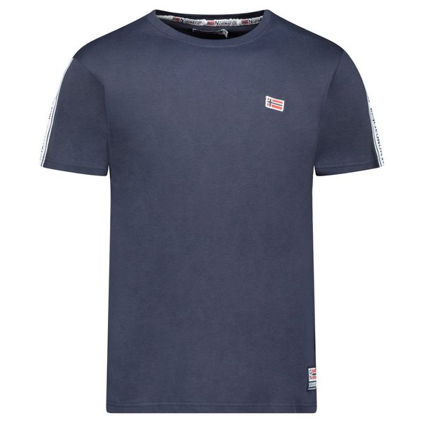 T-Shirt Men Short Sleeve with Navy Flag