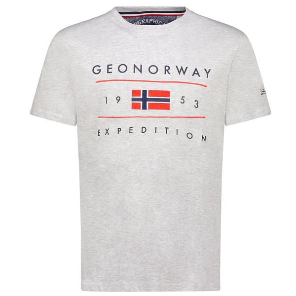 Men's T-Shirt Short Sleeve with Light Grey Flag