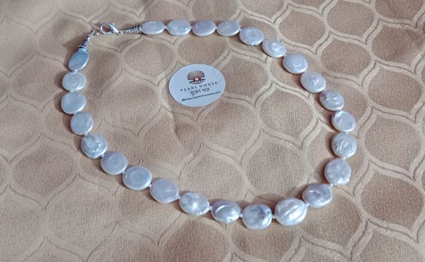 White Coin Pearl Necklace