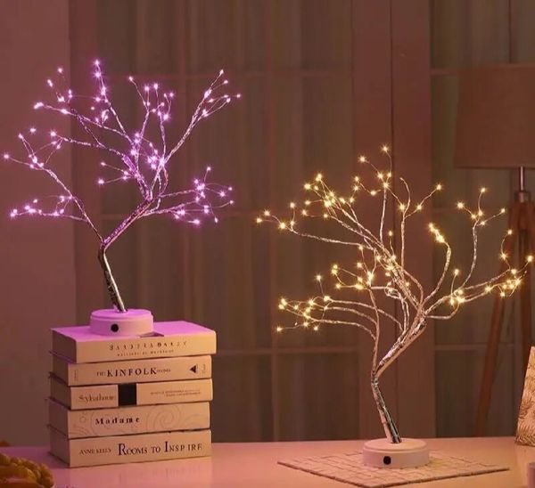 DIY Led Desk Tree Lamp, Desk Table Decor 36 Pearl LED Lights for Home, Bedroom