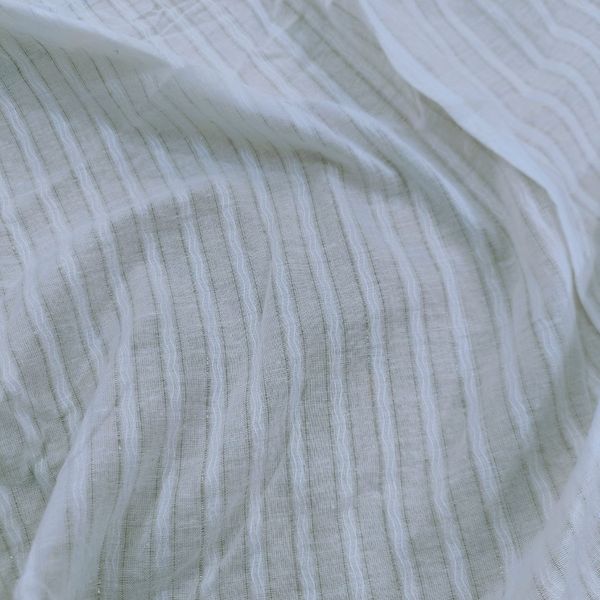 ক্লাসিক সাদা স্ট্রাইপ পাঞ্জাবি ফেব্রিক - Image 2