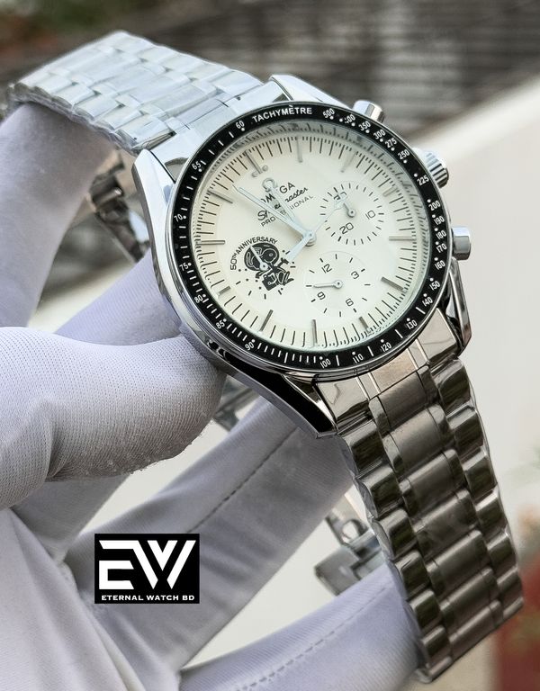 OMEGA  SEA MASTER SILVER CHAIN WHITE DIAL