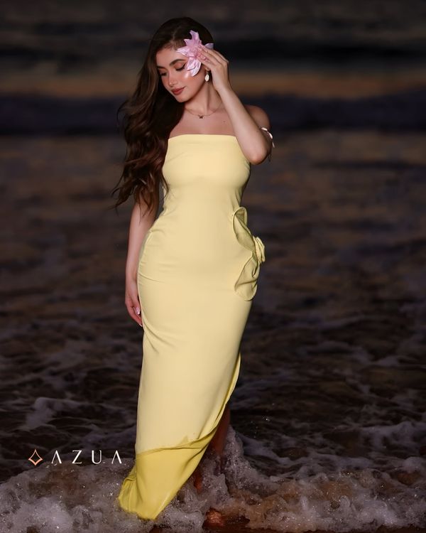 Butter Yellow Strapless Dress